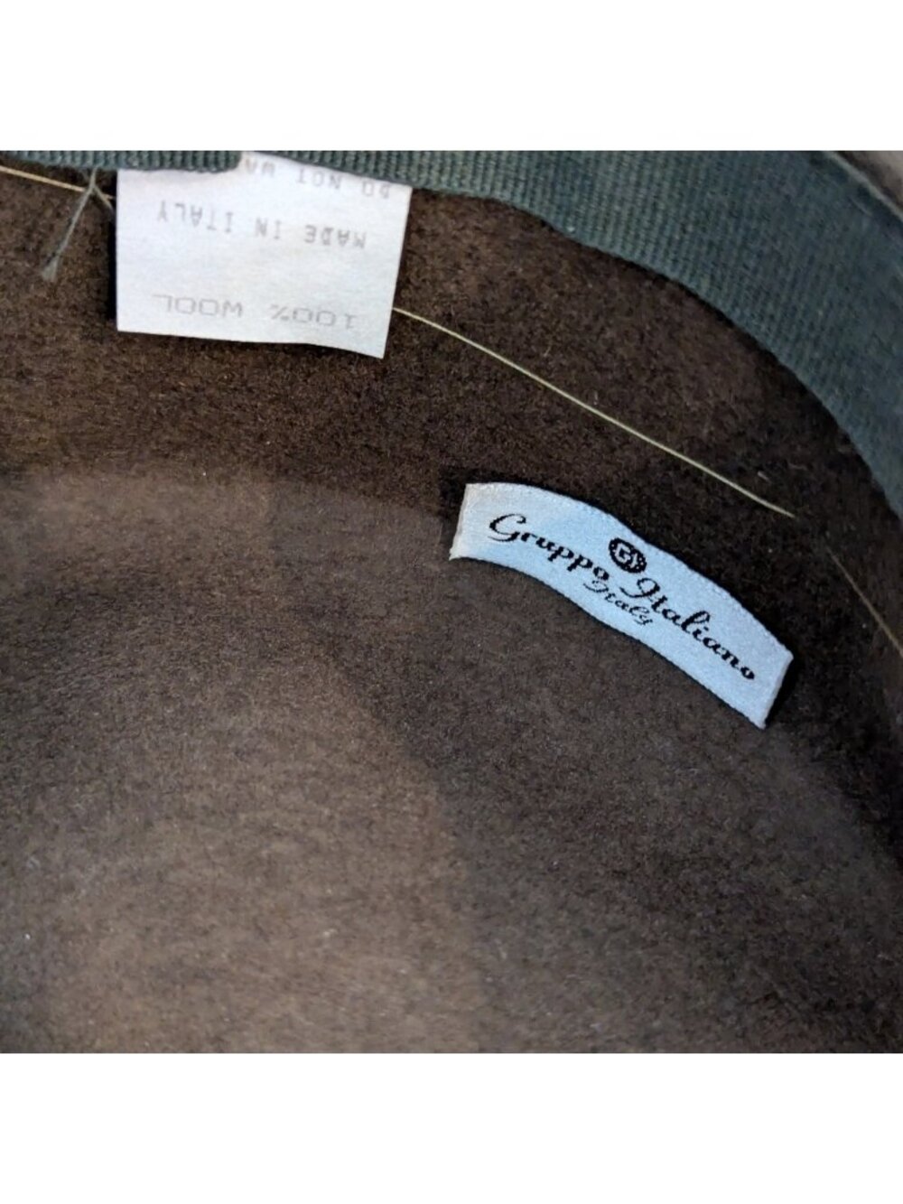 Vintage Designer Gruppo Italiano Green Wool Felt And Velvet Hat, Avant Garde - Picture 7 of 9